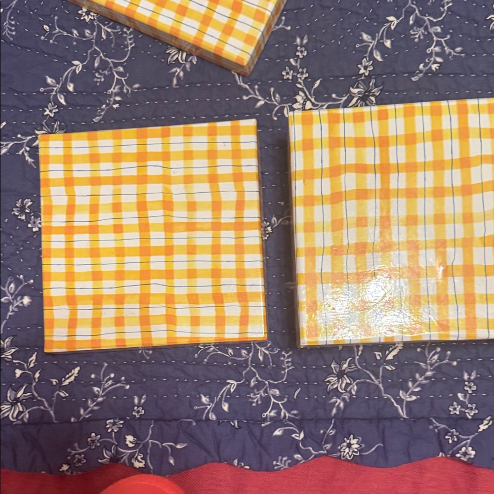 Yellow Gingham Storage Box Set - Picture 9 of 16